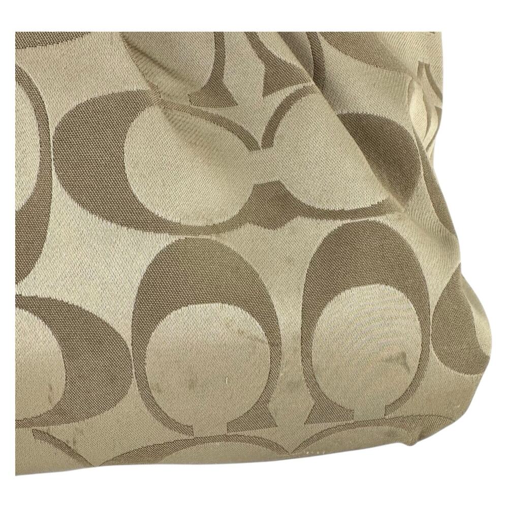 Coach Sateen Poppy Handbag Tote Purse Large #H1257-F20026 Tan All Occasion - Picture 3 of 16